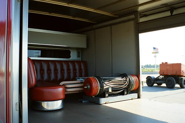 Used diner booths and neon tubing loaded in a truck trailer at the Canada-US border. What paperwork moves diner booths and neon parts from Canada into the US?
