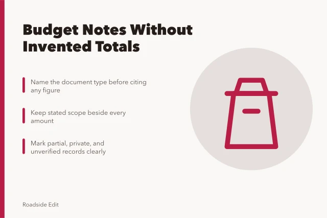 Card about historic motel restoration budget notes and financial limits. How to write historic motel restoration budget notes for 2027 without inventing totals
