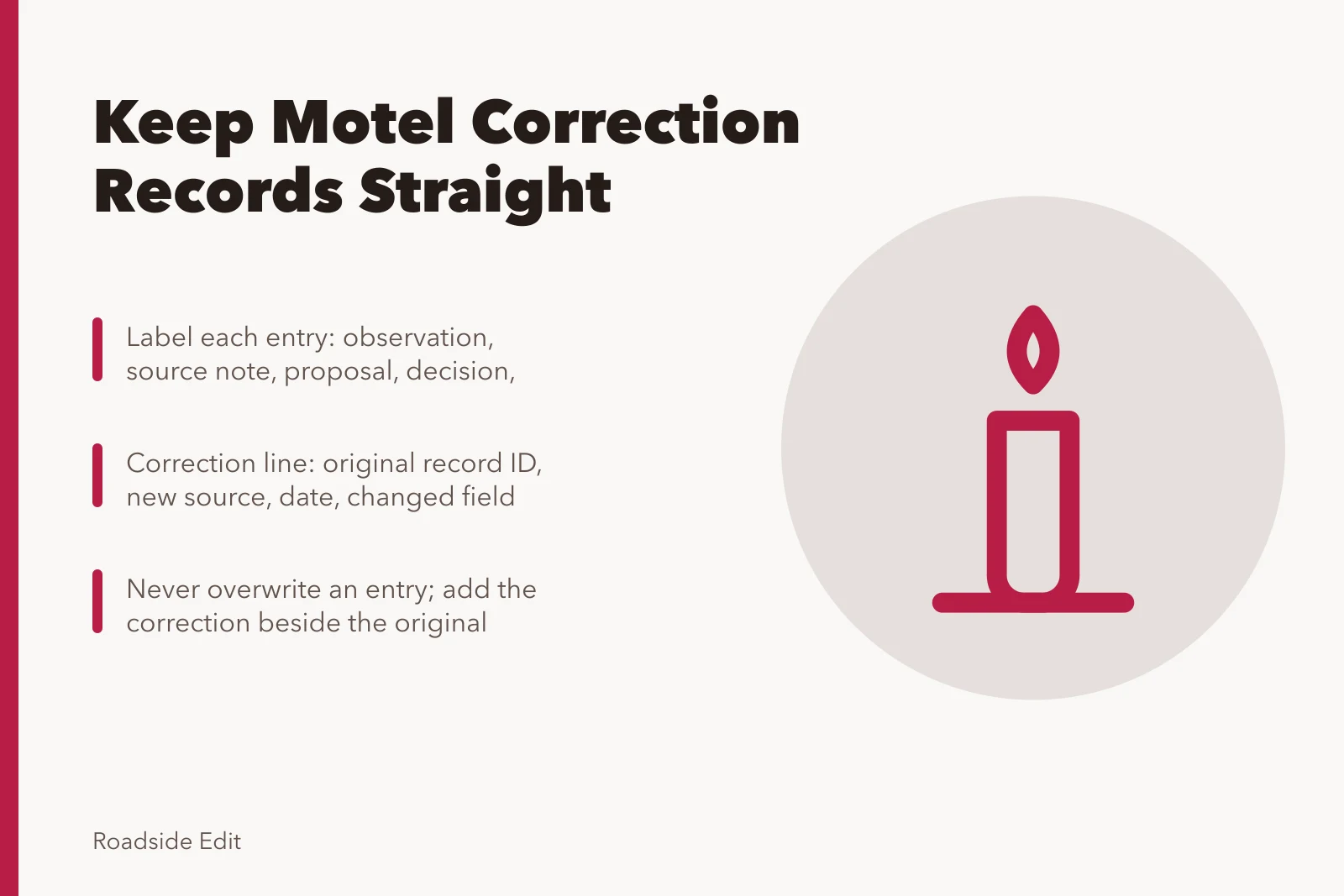 Correction record fields for historic motel documentation. Historic motel restoration: how owners can keep mistake records straight in 2027