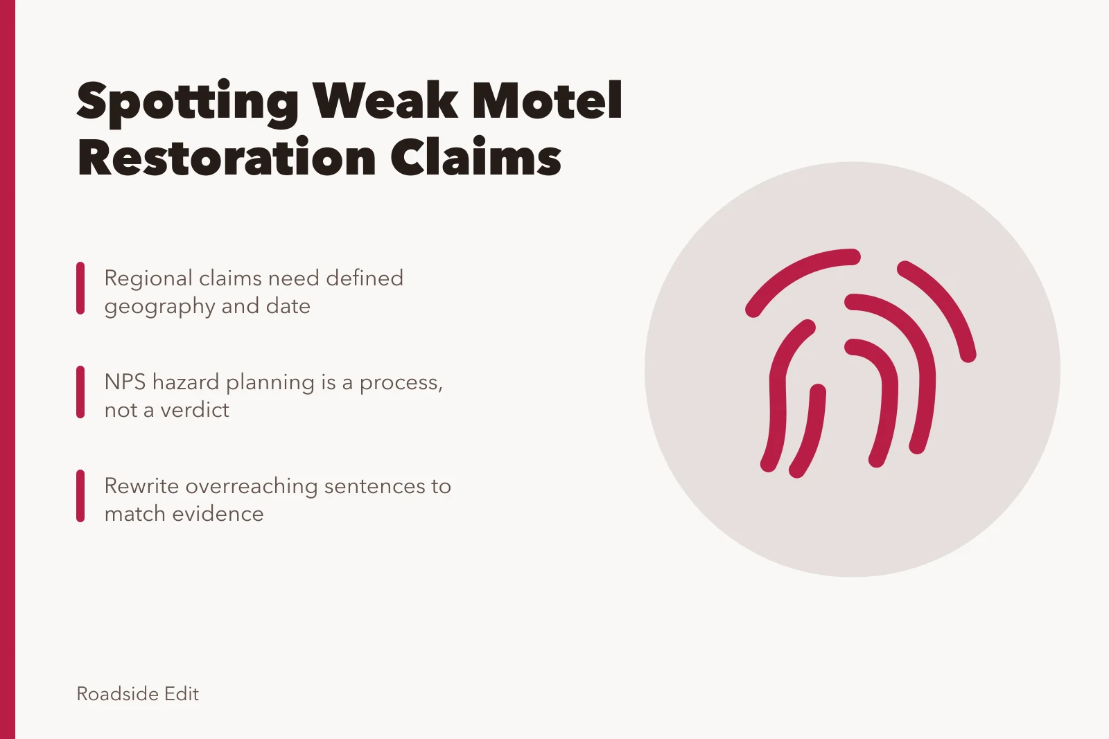 Card on spotting warning signs in historic motel restoration claims. How to spot warning signs in historic motel restoration claims for 2027