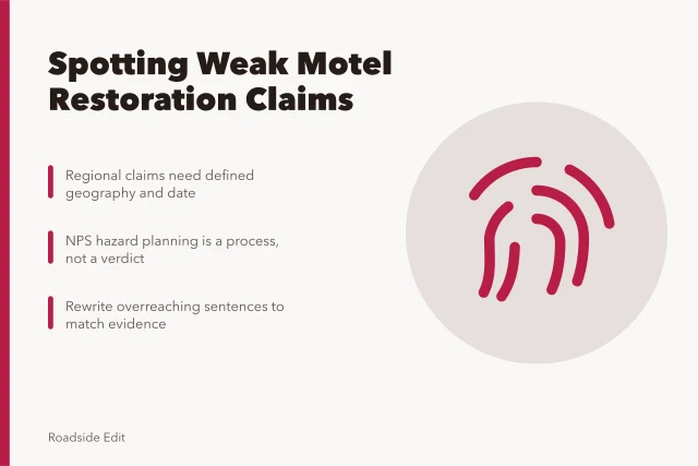 Card on spotting warning signs in historic motel restoration claims. How to spot warning signs in historic motel restoration claims for 2027