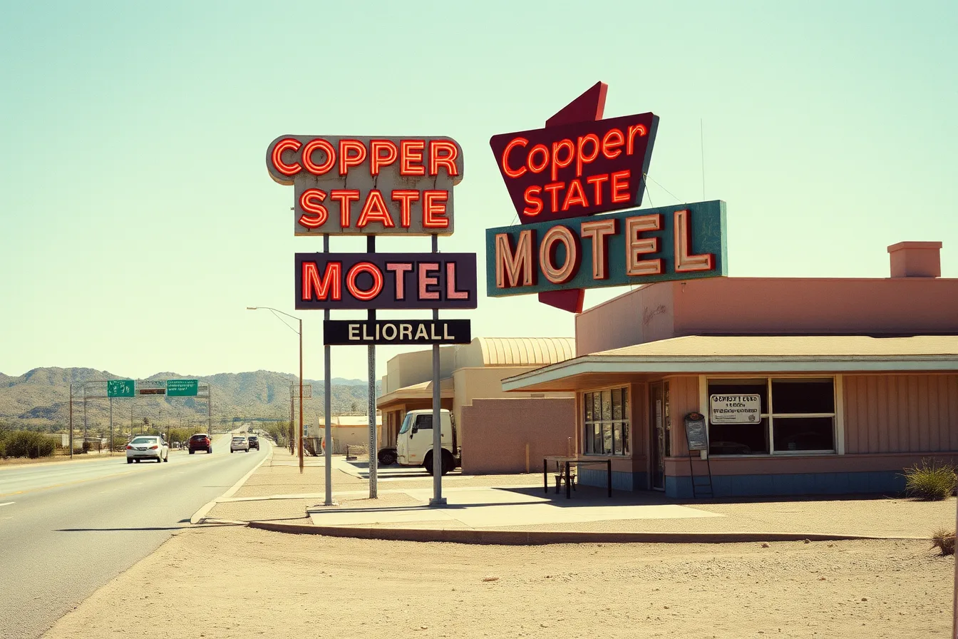 Copper State Motel neon sign beside the historic motel in Ash Fork, Arizona. Historic motel restoration planning: 4 warning signs your article mixes research with decisions