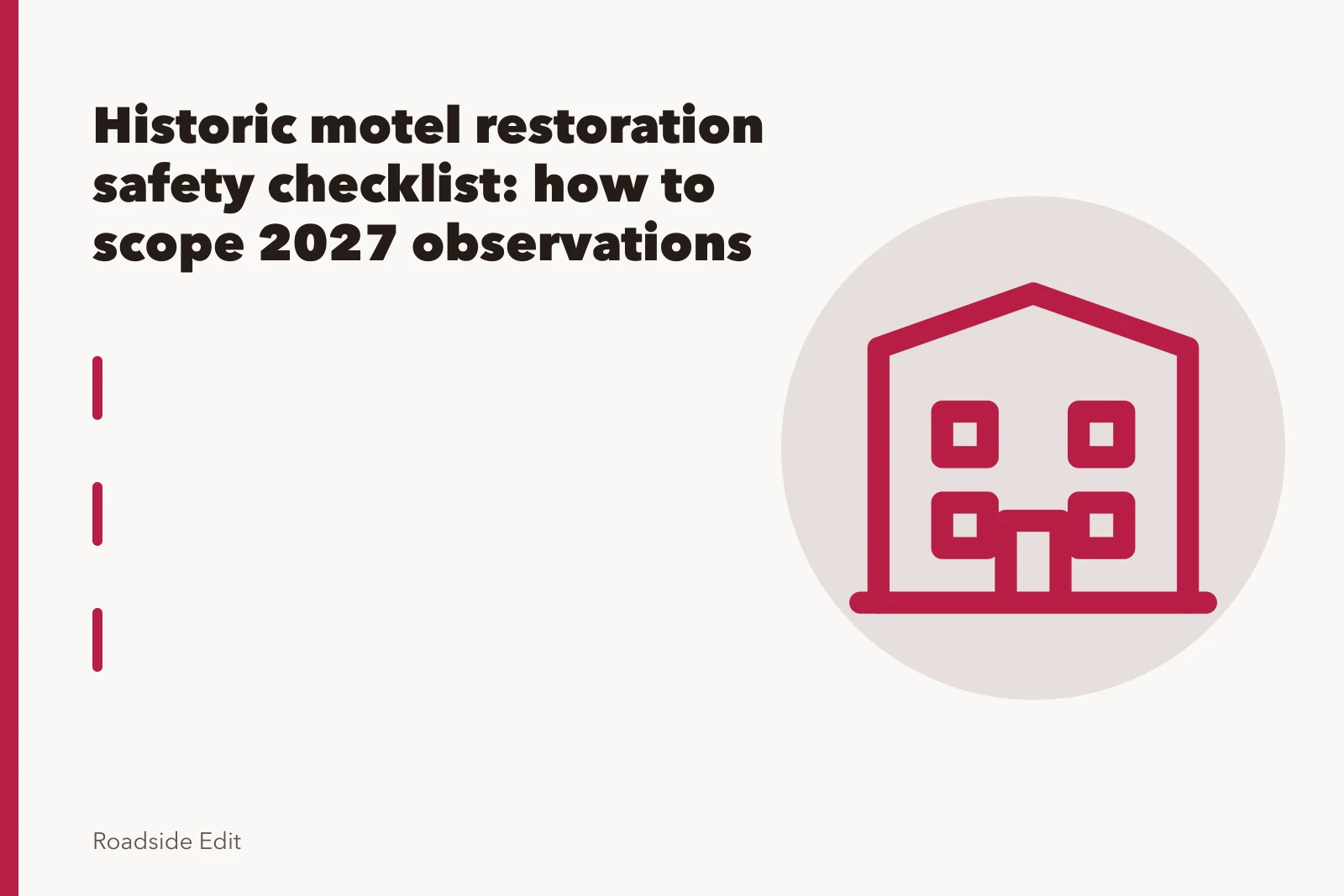 Chipped 1950s porcelain-enamel gas station sign on a pole by a motel. Historic motel restoration safety checklist: how to scope 2027 observations and handoffs