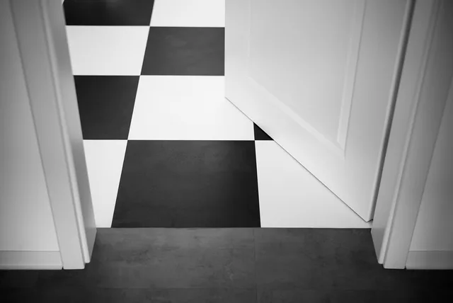 architecture, rooms, space, inner space, room, floor, design, modern, structure, kitchen, black and white, chess board, door, american, american kitchen, diner, 90s, 80s, 70s, tiles, chess board, diner, diner, 90s, 90s, 90s, 90s, 90s, 80s, 80s, 80s, 80s, 80s. The floor fails first: deciding what to keep in vintage diner interiors