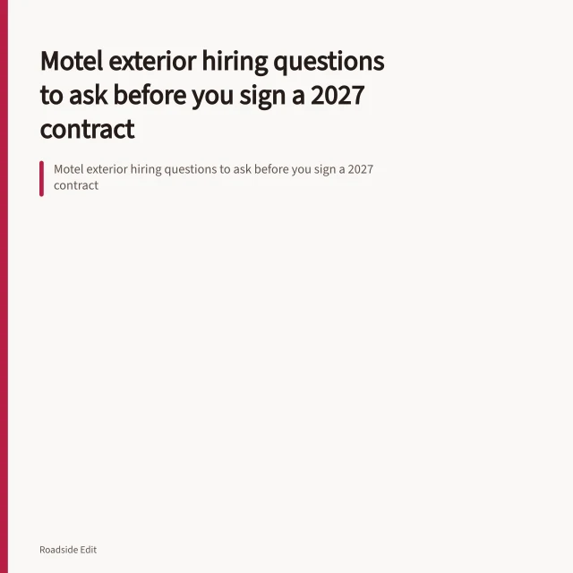 Motel exterior hiring questions to ask before you sign a 2027 contract. Motel exterior hiring questions to ask before you sign a 2027 contract