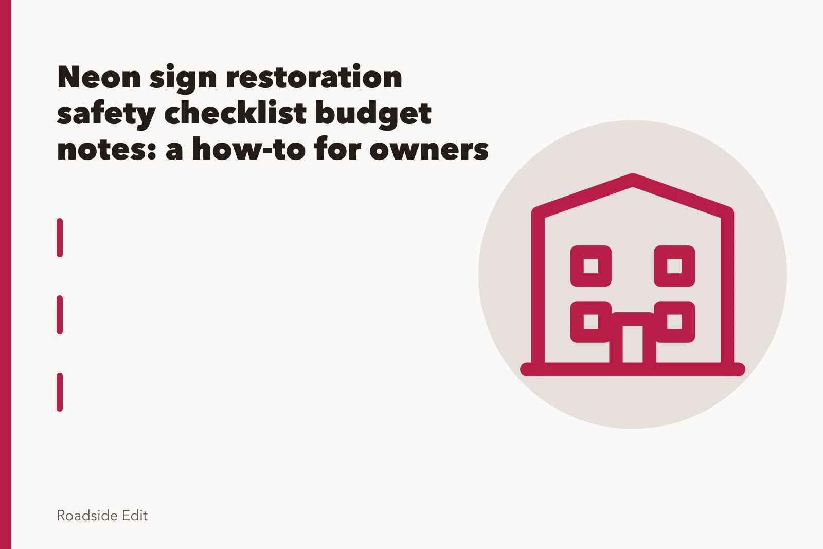 Neon sign transformer and glass tubing in an open roadside sign housing at dusk. Neon sign restoration safety checklist budget notes: a how-to for owners