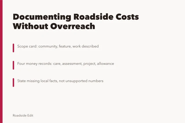 Card on documenting roadside architecture regional budget notes with scope and evidence limits. How to document roadside architecture regional budget notes without overstating the evidence