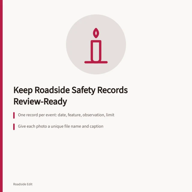 Card on keeping roadside architecture safety records clean for review. How to keep roadside architecture safety records clean before review
