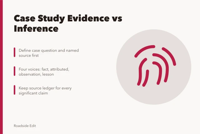 Card outlining case study method separating evidence from inference. How to run a roadside renovation case study method that separates evidence from inference