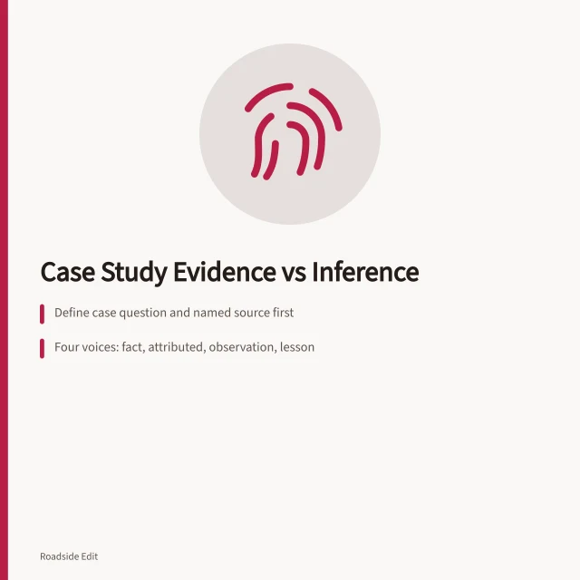 Card outlining case study method separating evidence from inference. How to run a roadside renovation case study method that separates evidence from inference