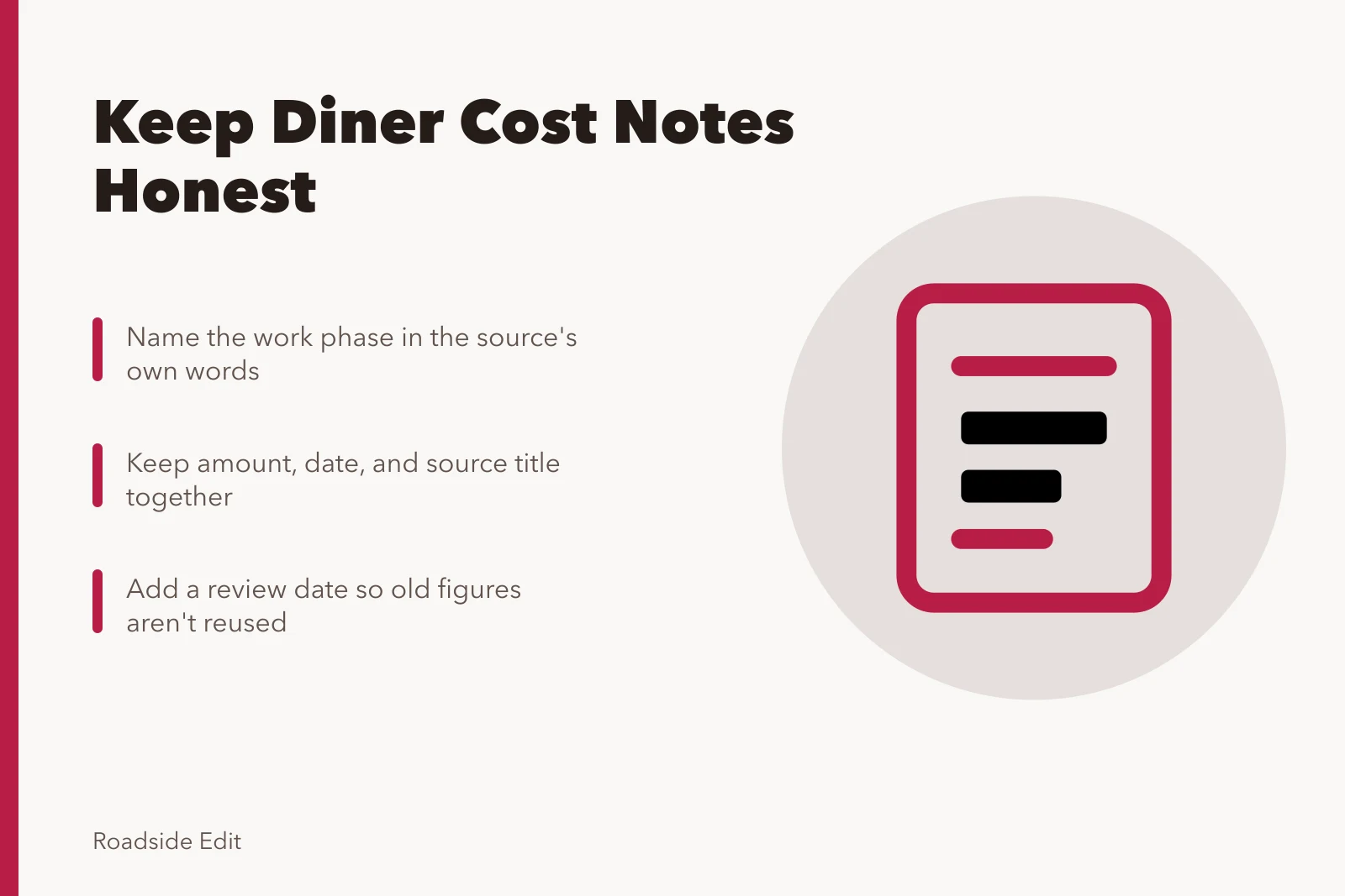 Card on keeping vintage diner cost notes sourced and dated. How to keep vintage diner interior care budget notes honest and sourced