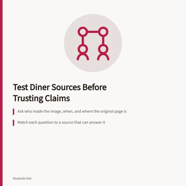 Card comparing vintage diner interior sources and research questions. Vintage diner interiors: comparison questions to ask before you trust a source