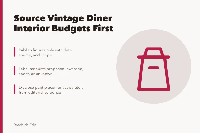 Card about sourcing vintage diner interior budget figures. Before you compare vintage diner interior budgets, check the regional source