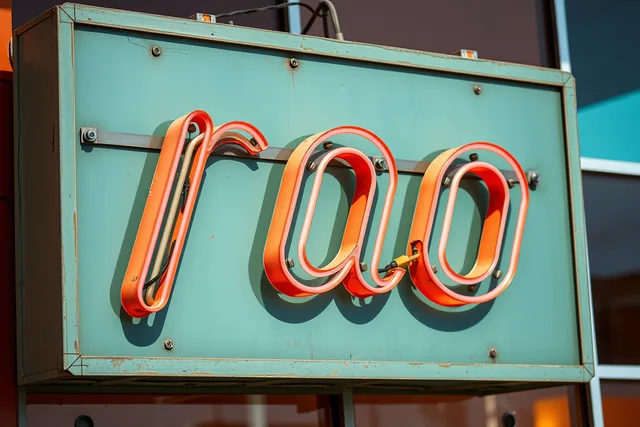 Restored neon sign cabinet and hand-bent glass tubing in daylight. The corners, not the letters: what people miss about neon sign restoration