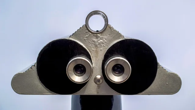 binocular, telescope, look, eye, looking, spyglass, observe, blue eye. Binoculars and a torch: the small kit for reading motel exterior materials