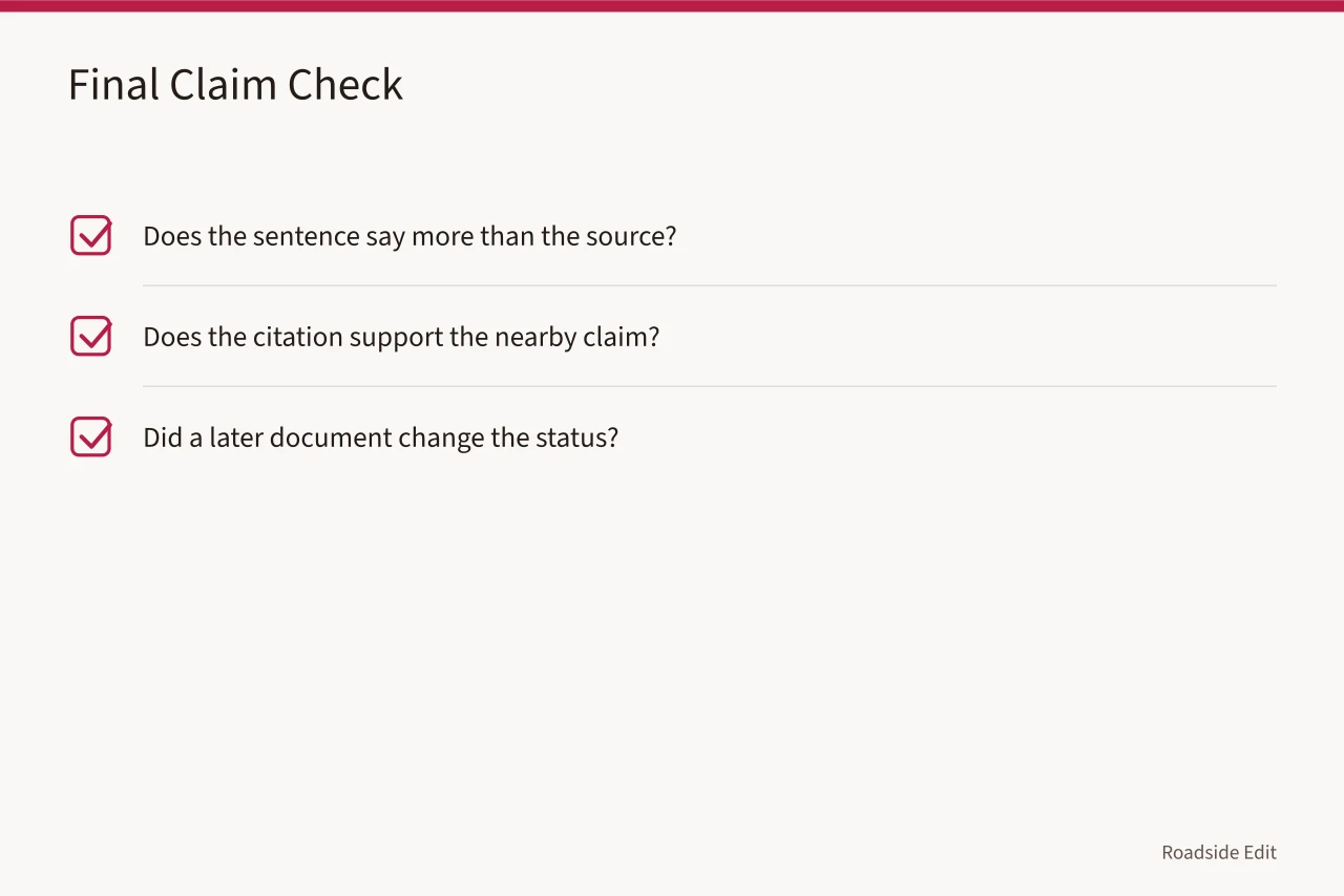 Three-question checklist for verifying claims before publishing (Historic motel restoration: 8 planning mistakes to avoid before 2027)