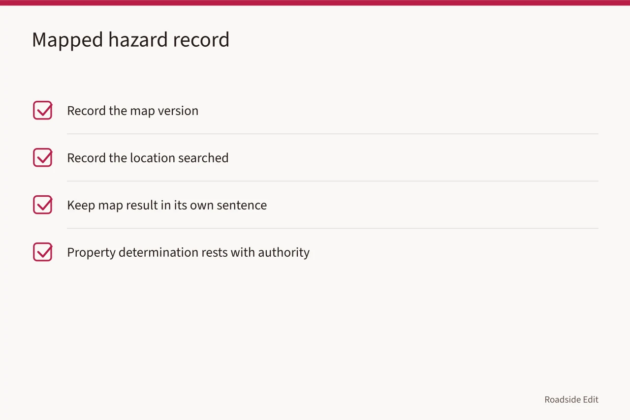 Checklist for logging mapped flood hazard information as background only (Motel exterior regional checklist: how to document climate sources before 2027)
