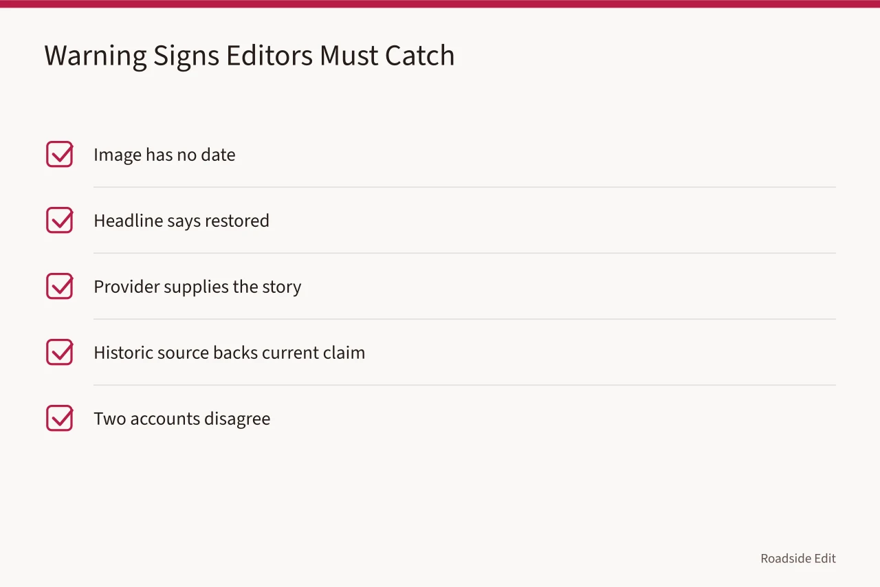 Checklist of five neon sign warning signs for editors (Neon sign case study warning signs editors should catch before 2027)