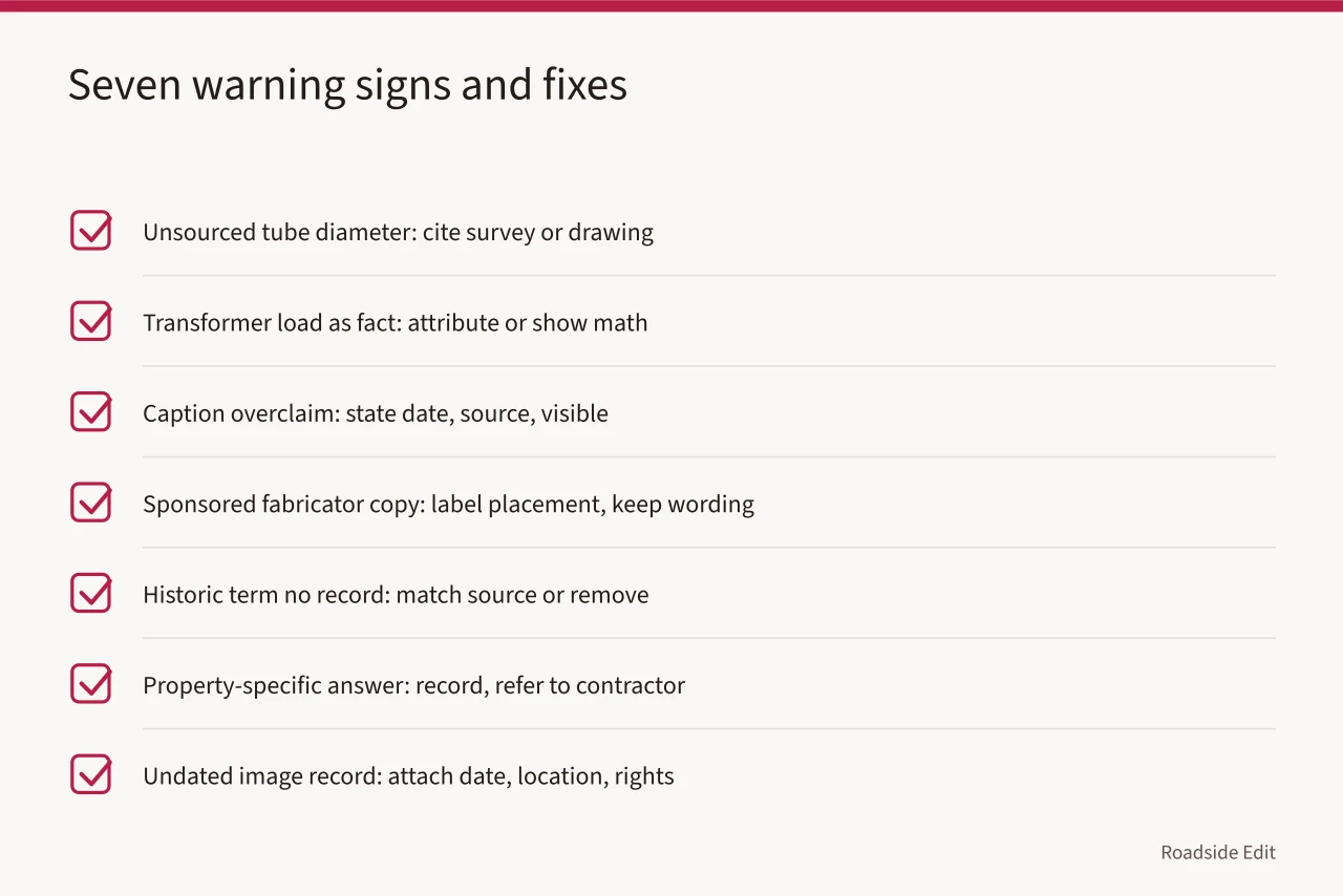 Checklist of seven neon sign restoration publishing warning signs and fixes (Neon sign restoration: 7 warning signs publishers must catch before 2027)