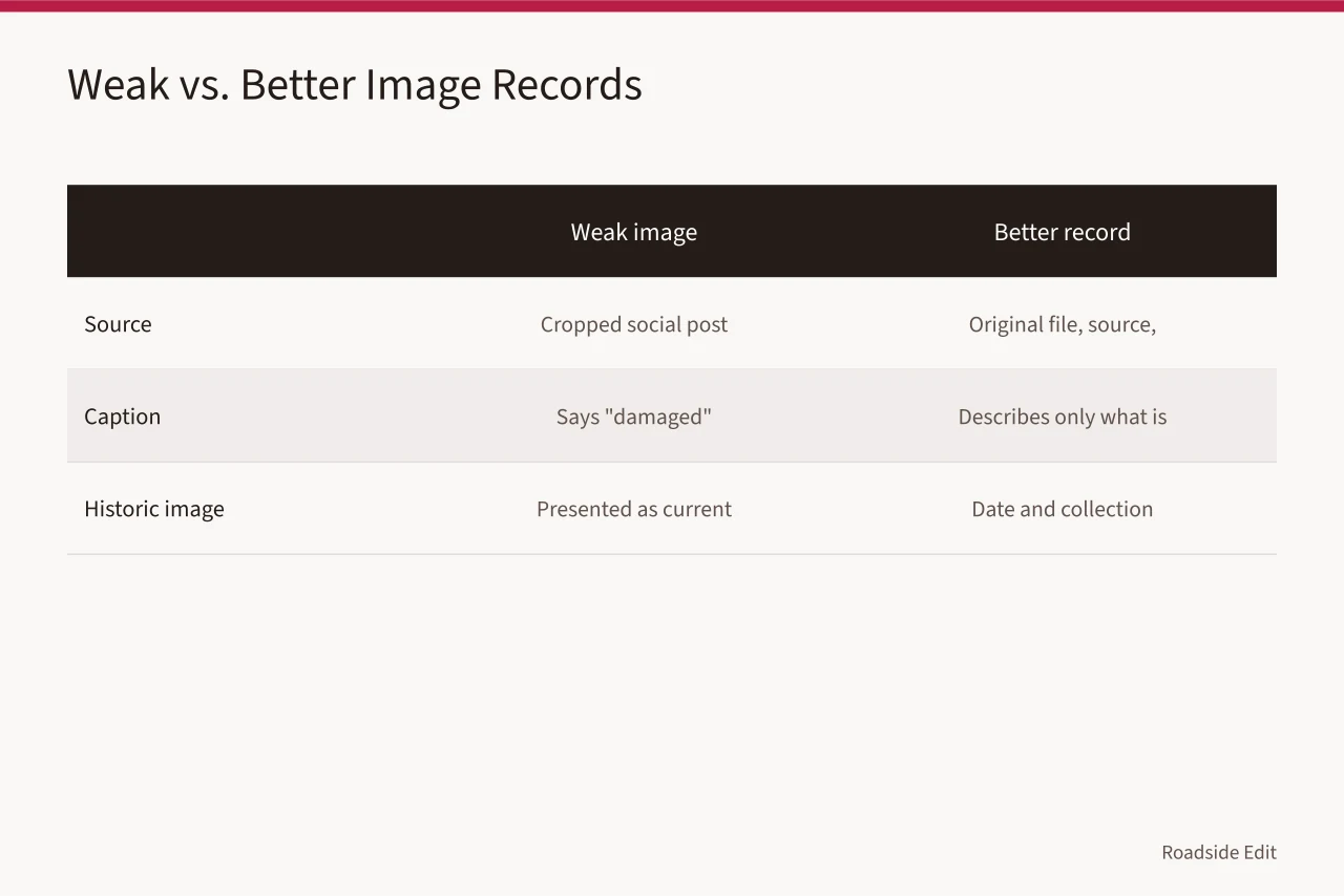 Comparison table of weak image practices beside better image record keeping (How to avoid common neon sign restoration mistakes before you publish)