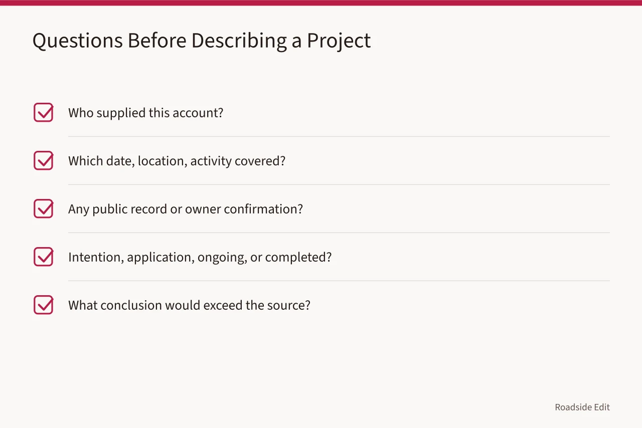 Checklist of four questions for testing comparable roadside photo views (How roadside design studios can build a case study method readers can audit)