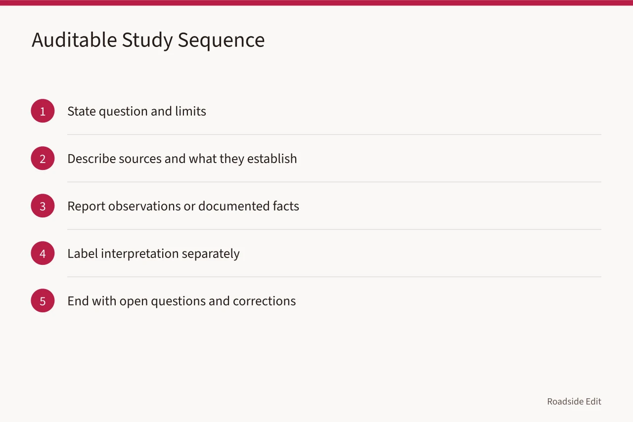 Checklist of five questions for vetting roadside project accounts and provider statements (How roadside design studios can build a case study method readers can audit)