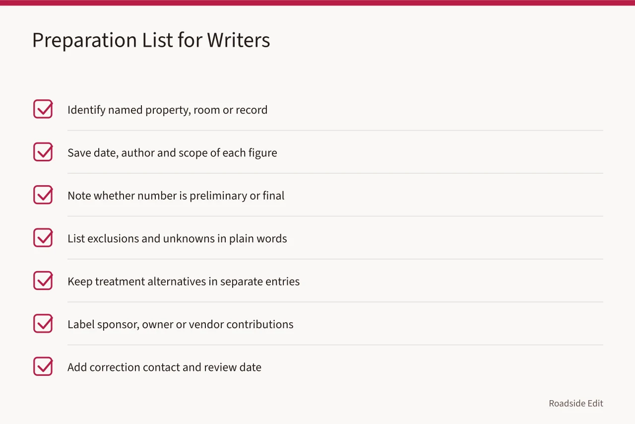 Ten-item preparation checklist for writers planning diner cost features (How to plan vintage diner interior costs without faking an estimate)