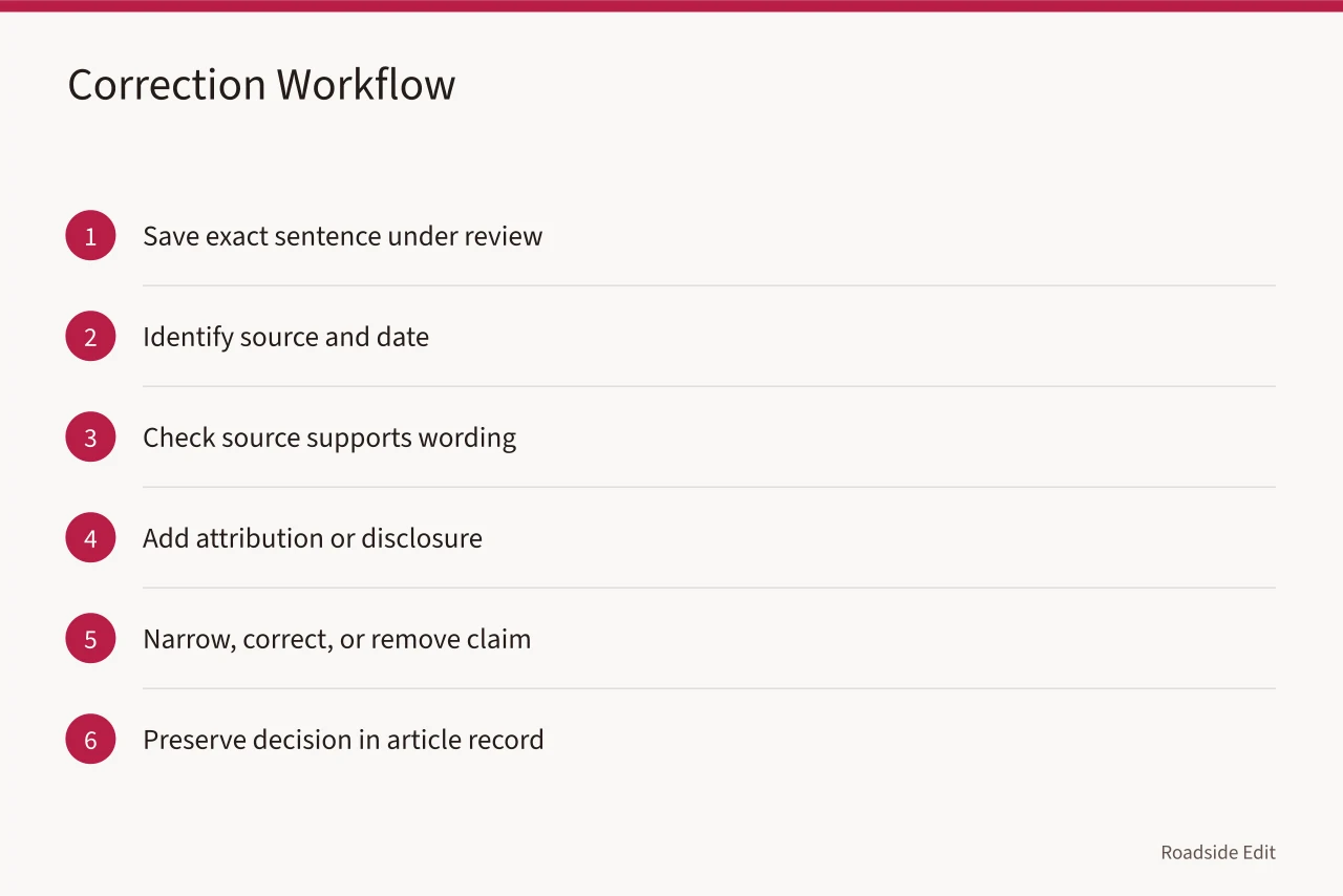 Six-step correction workflow from saving sentence to preserving decision (How to avoid vintage diner interior reporting mistakes before you file)