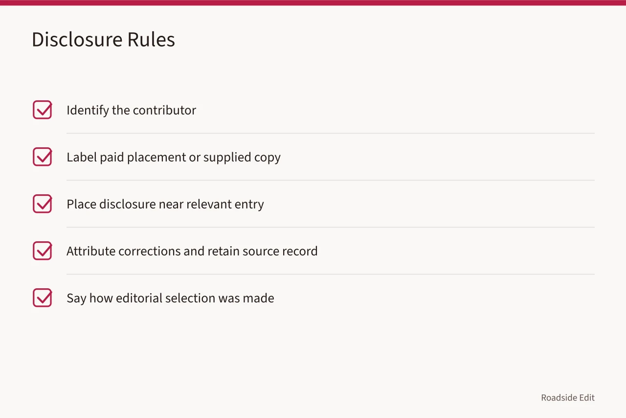 Checklist for making disclosure part of the comparison (How vintage diner interior options compare on condition and disclosure)
