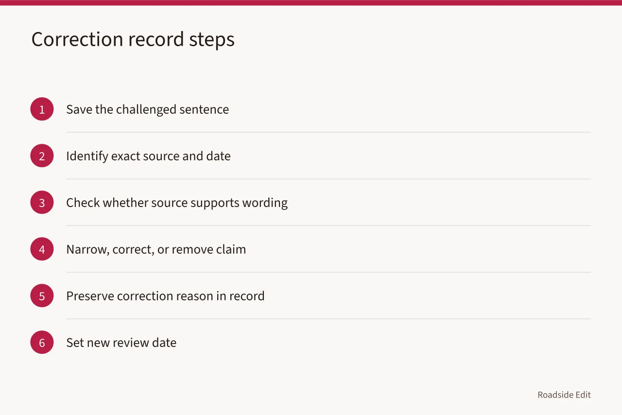 Six-step sequence for recording a regional guide correction (How to report regional adaptation in vintage diner interiors without overpromising)