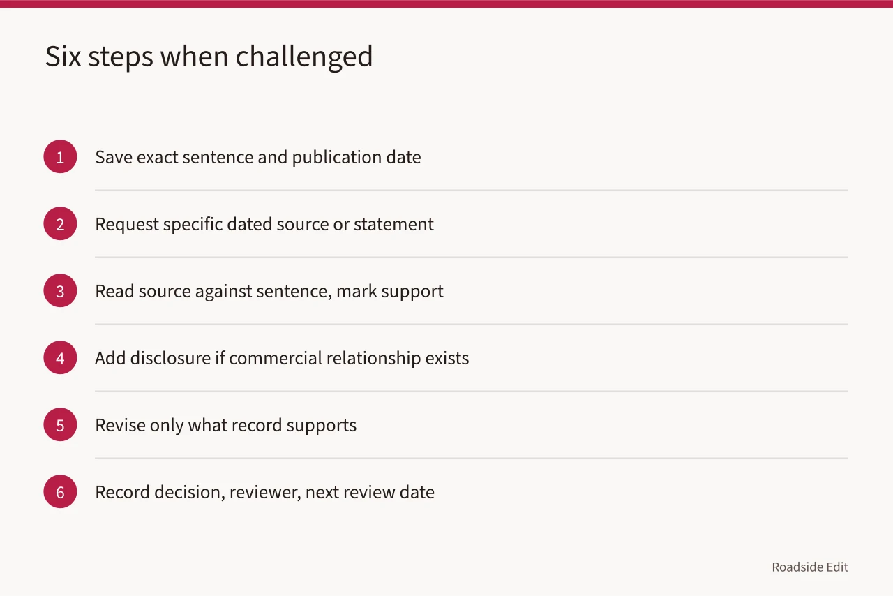 Six-step process for handling a challenged claim (How to build a vintage diner interiors safety checklist without faking an inspection)